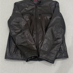 Tommy Hilfiger Men's Black Leather Jacket